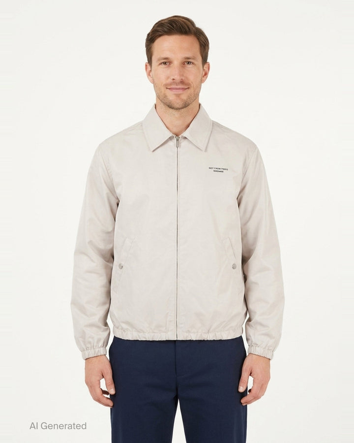 Slogan Nylon Blouson Jacket | Drôle de Monsieur | Club21 - front