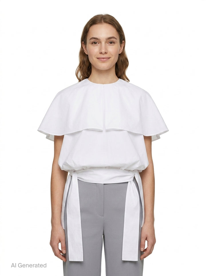 Big Collar Layered Blouse | Enfold | Club21 - front