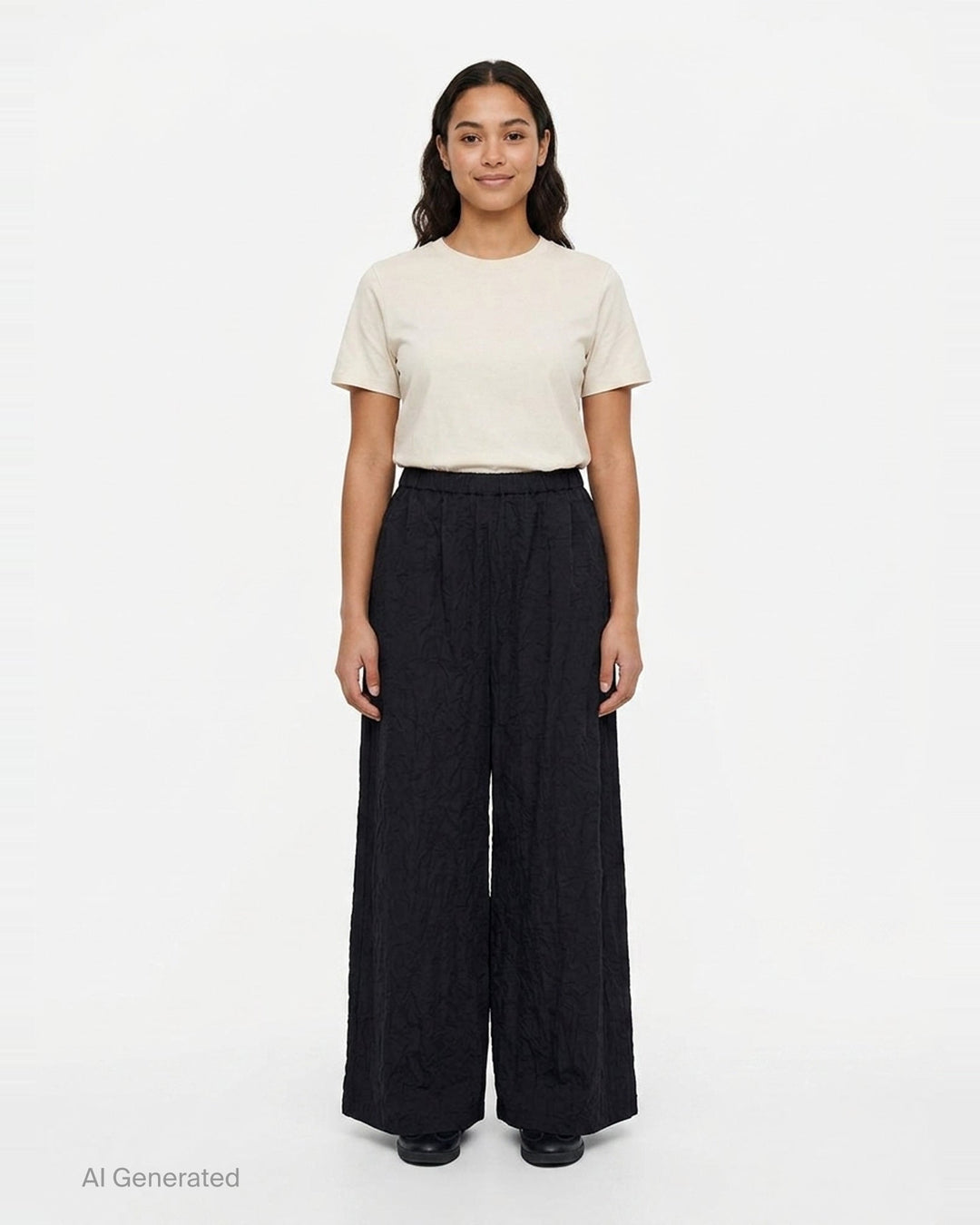 Black Volume Wide Trousers | Enfold | Club21 - front