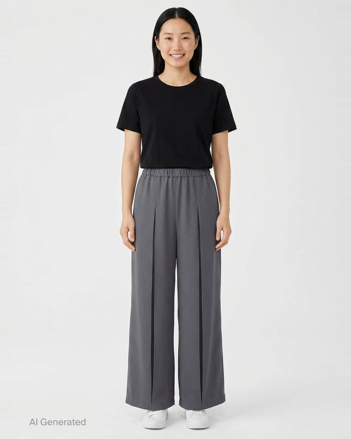 Box Pleated Wide Trousers | Enfold | Club21 - front