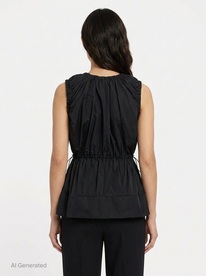 Gathered Zip-Front Vest | Enfold | Club21 - back