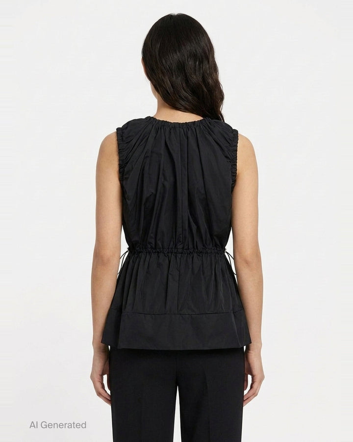 Gathered Zip-Front Vest | Enfold | Club21 - back