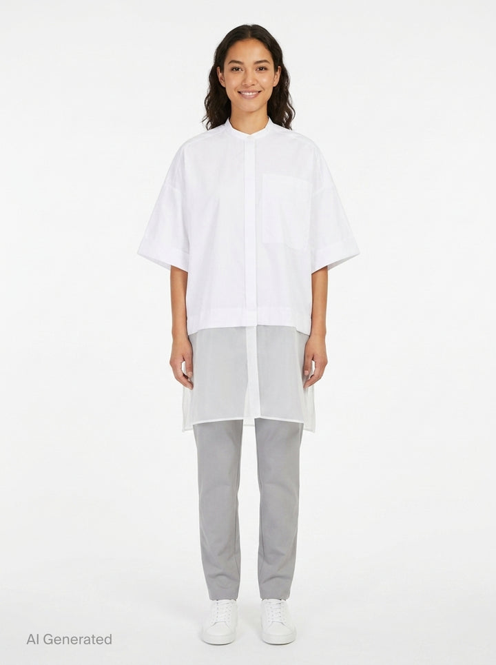 Pleated Wide Box Shirt | Enfold | Club21 - front