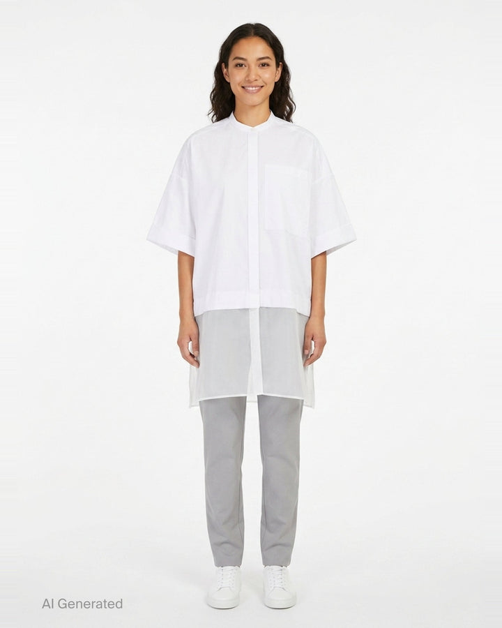 Pleated Wide Box Shirt | Enfold | Club21 - front
