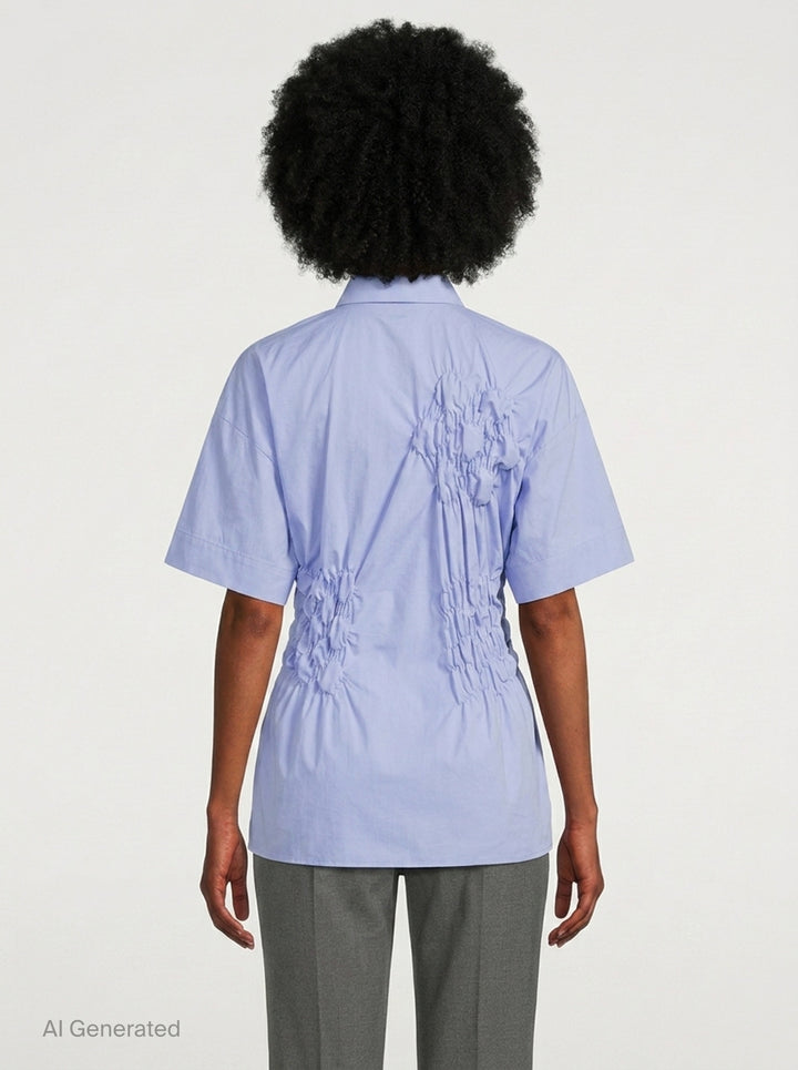 Shirring Detail Short Sleeve Shirt | Enfold | Club21 - back
