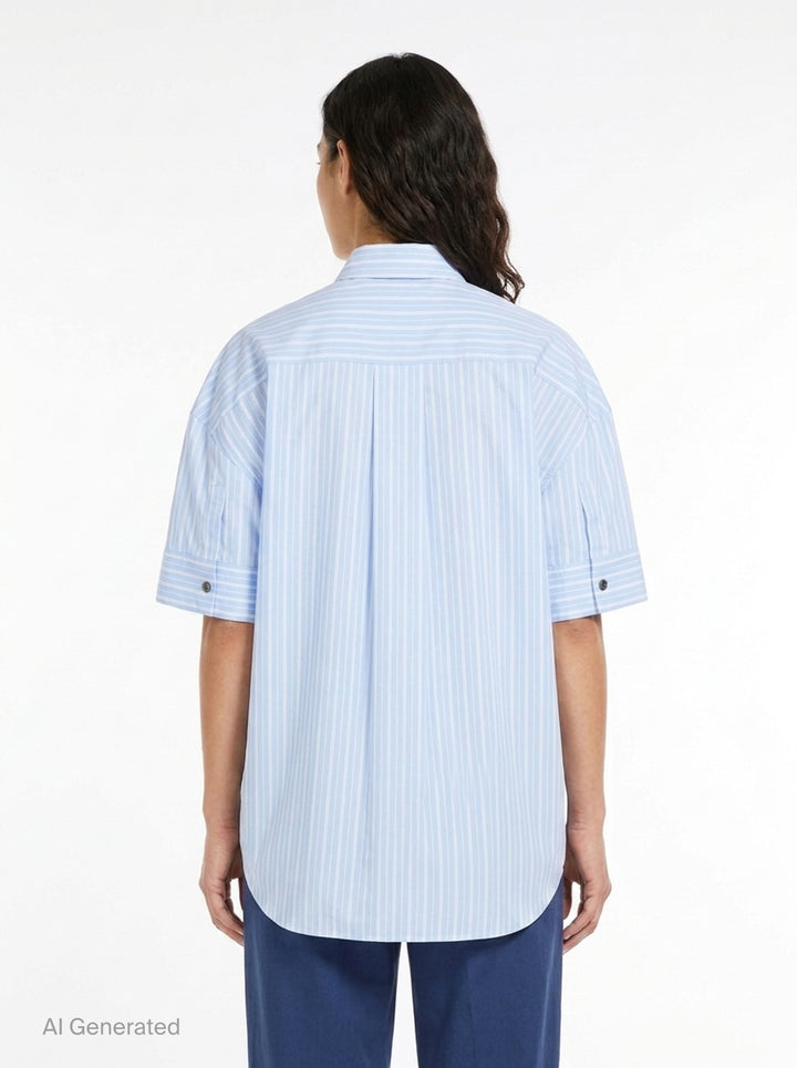 Striped 3D Short Sleeve Shirt | Enfold | Club21 - back