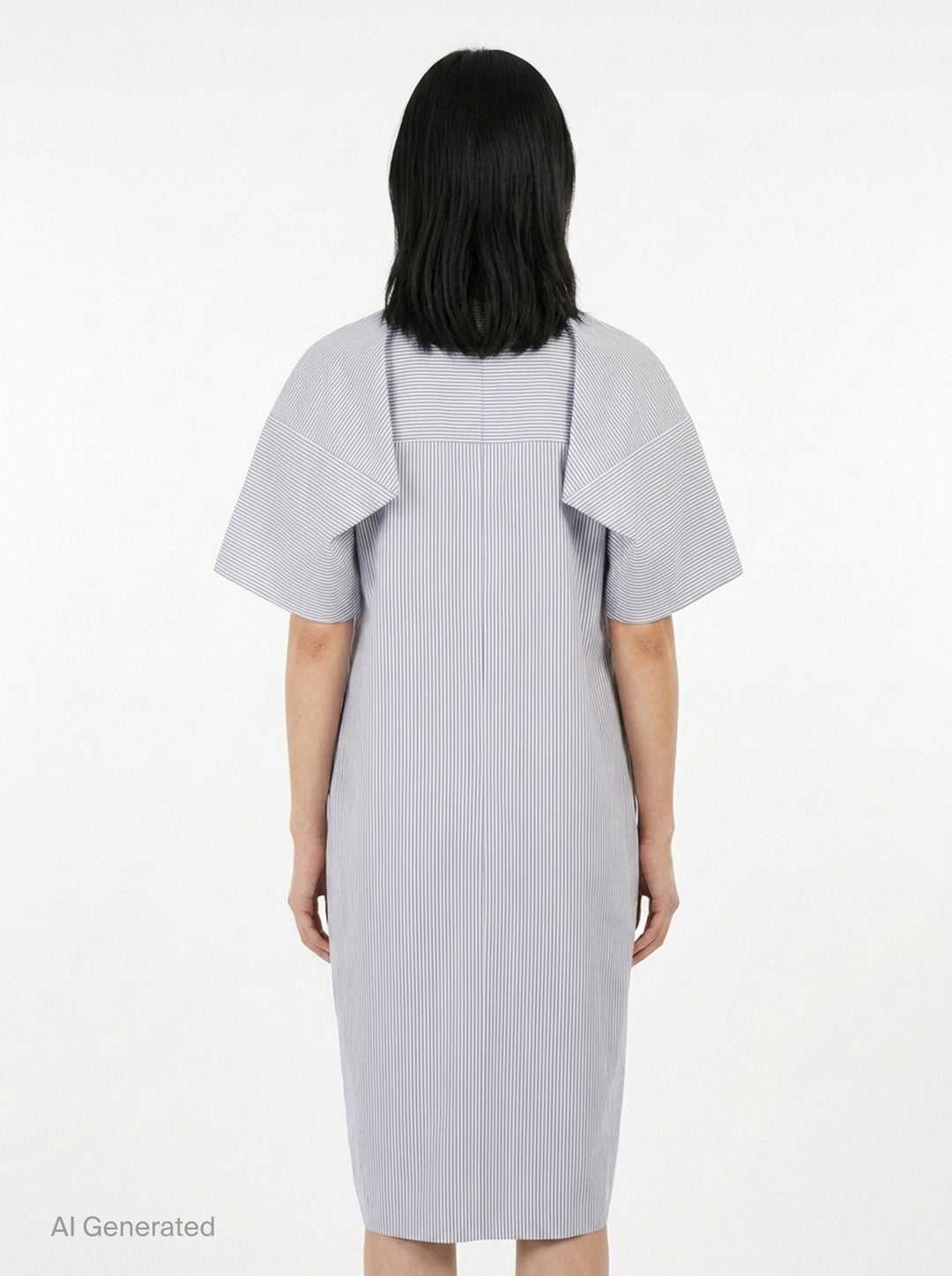 Striped Flutter Sleeve Box Dress | Enfold | Club21 - back