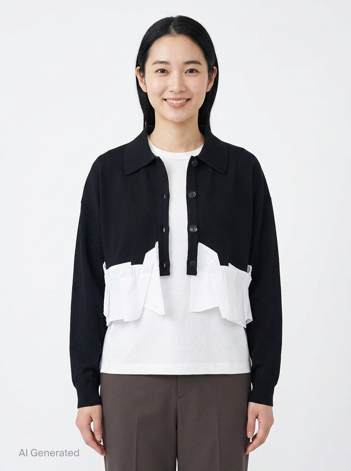 Tucked Docked Hem Cardigan | Enfold | Club21 - front