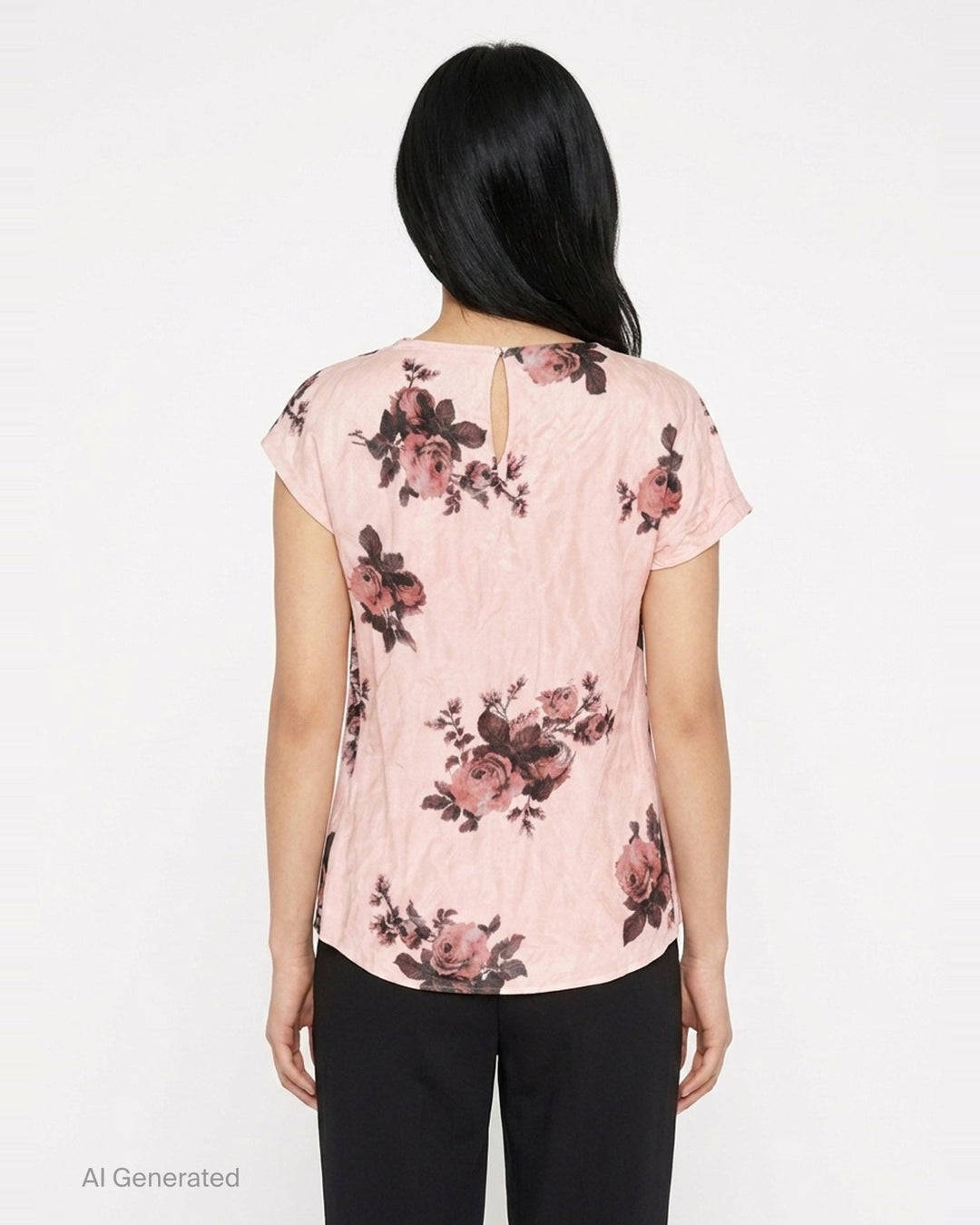 Crushed Satin Draped Floral Top | Erdem | Club21 - back