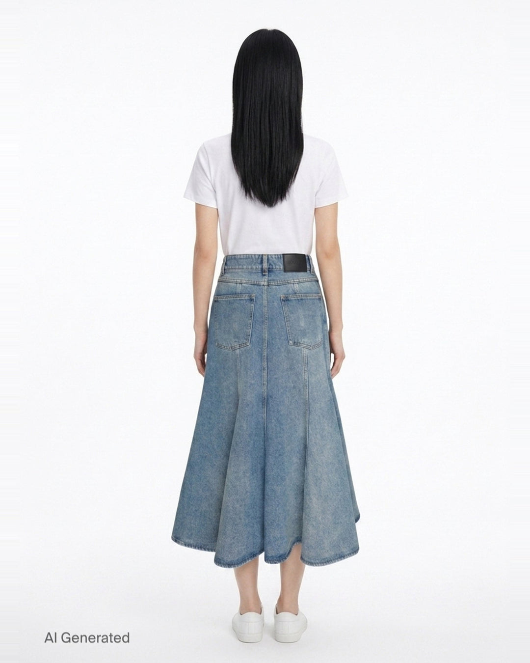 Embroidered Denim Midi Skirt | Erdem | Club21 - back