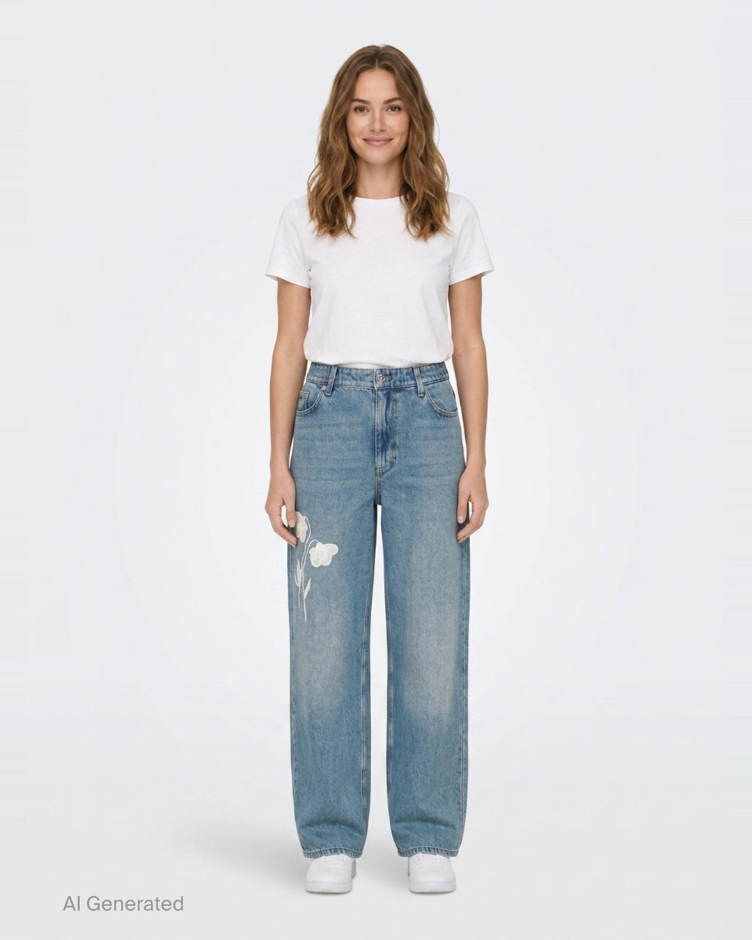 Embroidered Floral Straight Jeans | Erdem | Club21 - front
