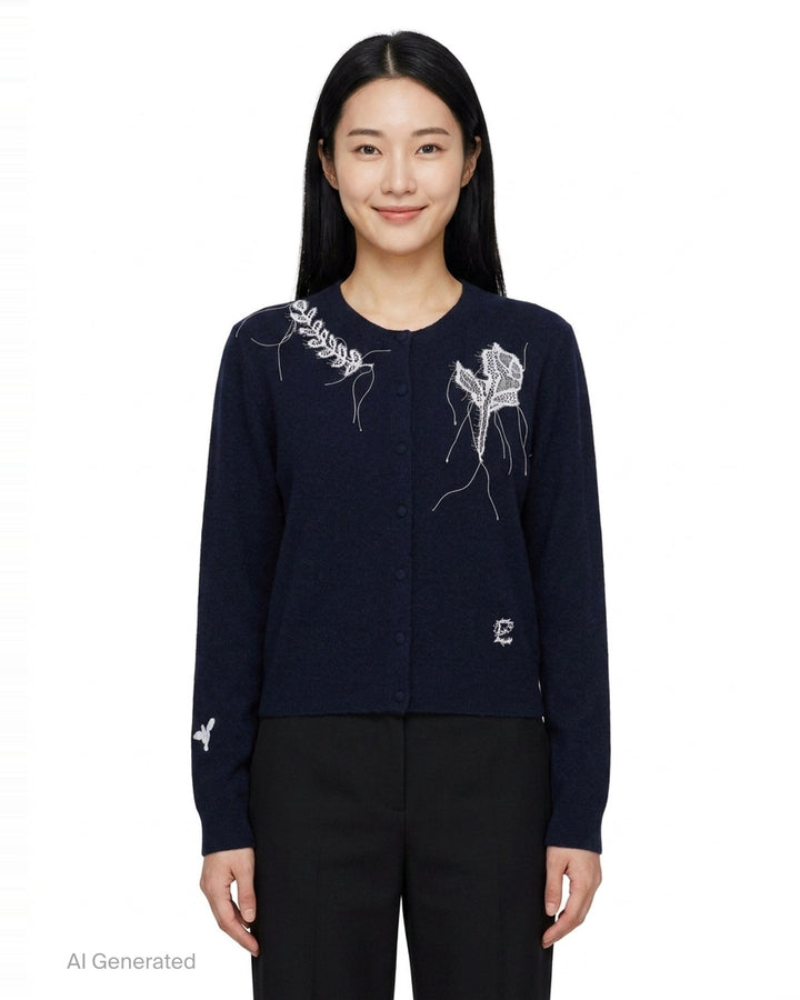 Fine Alpaca Blend Fitted Cardigan | Erdem | Club21 - front