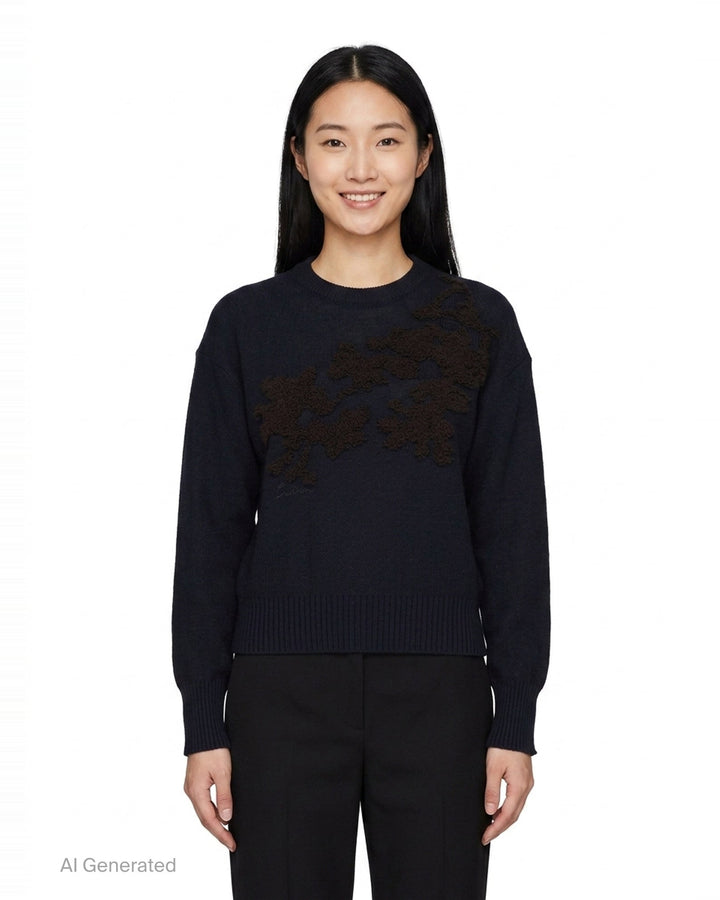 Fine Merino Wool Floral Jumper | Erdem | Club21 - front