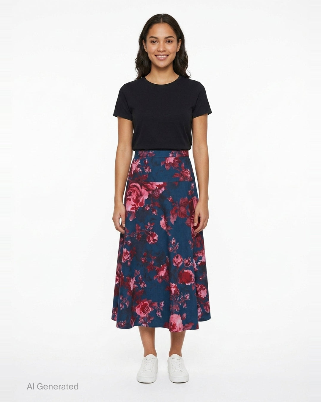 Heavy Cotton Poplin A-Line Midi Skirt | Erdem | Club21 - front