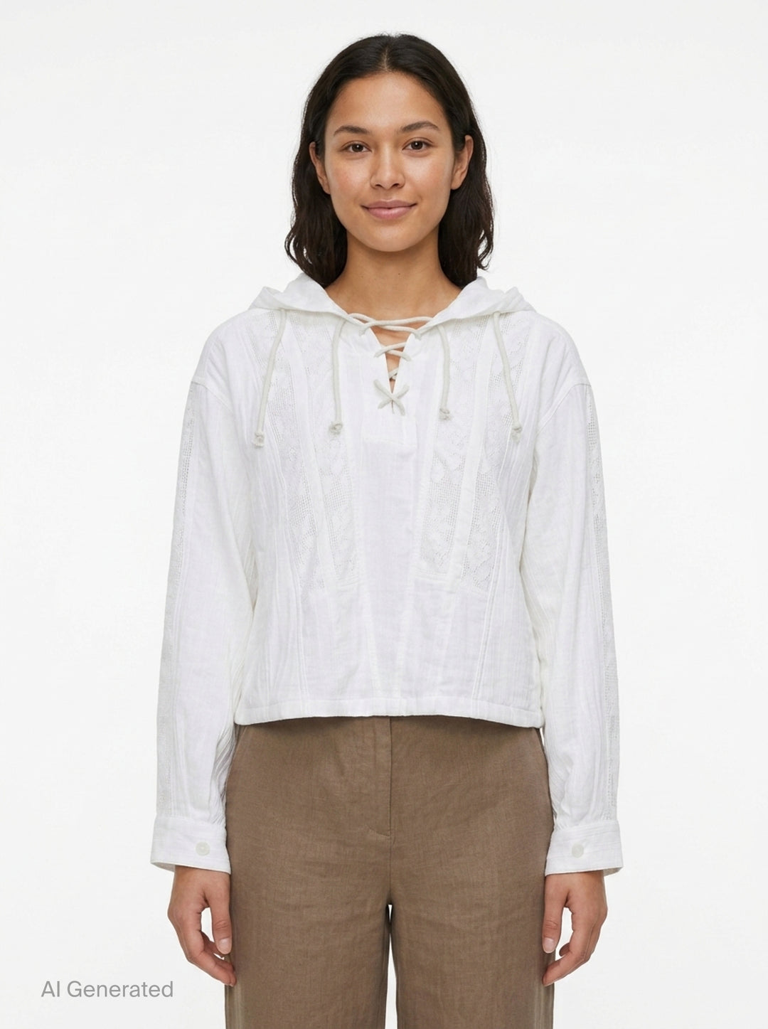 Crochet Lace Hoodie Shirt | Fritur | Club21 - front