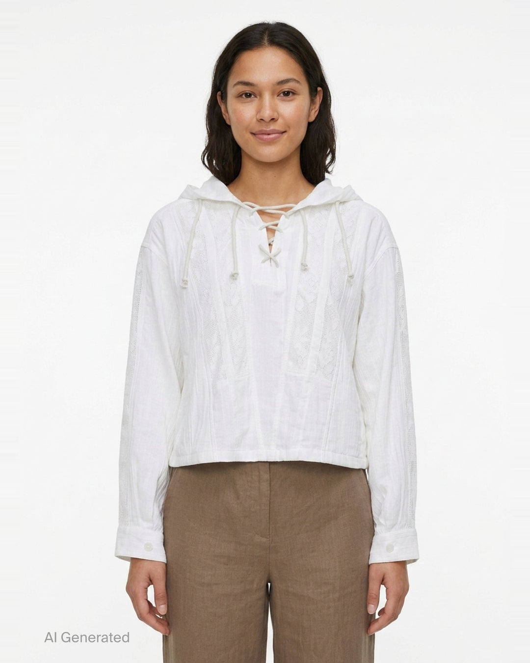 Crochet Lace Hoodie Shirt | Fritur | Club21 - front