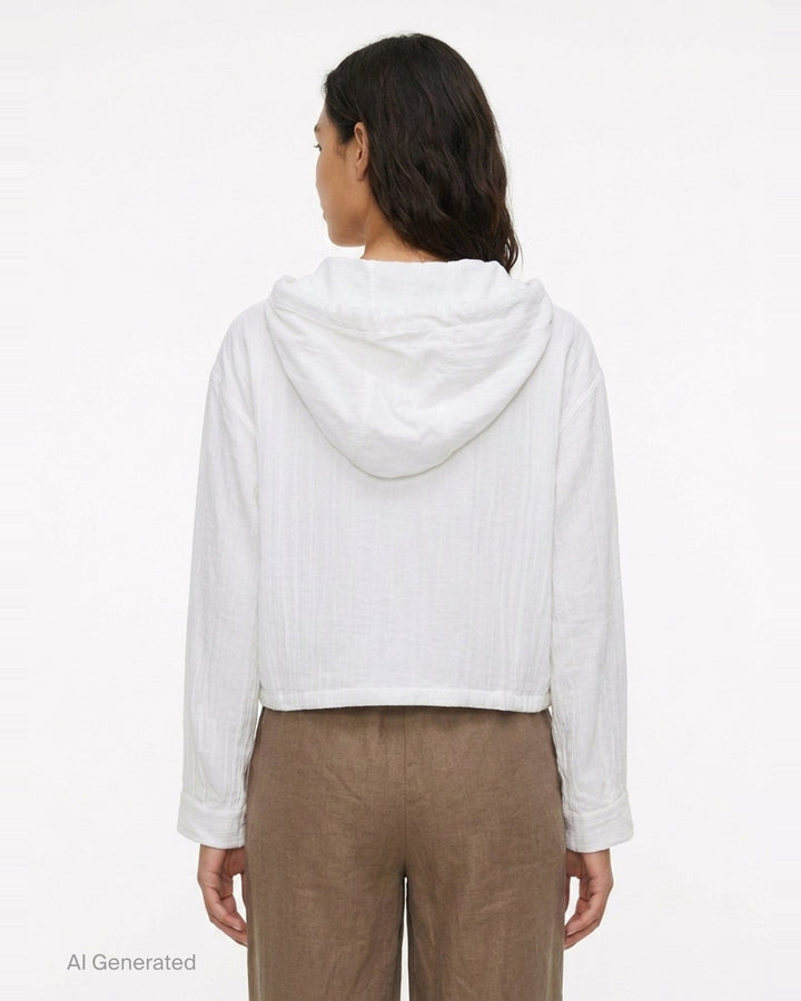 Crochet Lace Hoodie Shirt | Fritur | Club21 - back