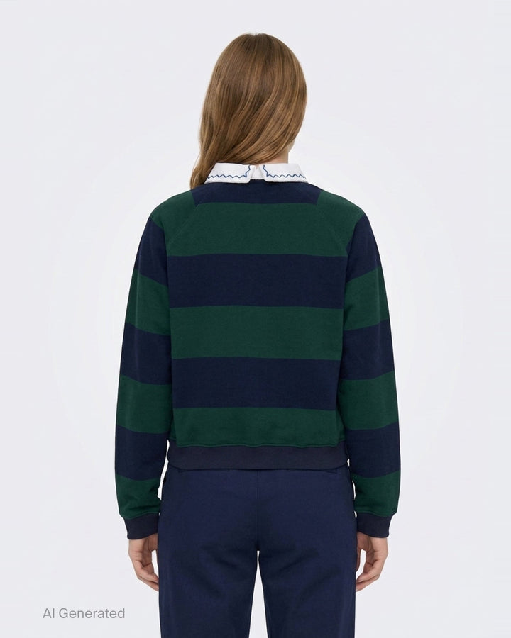 Embroidery Round Collar Sweatshirt | Fritur | Club21 - back
