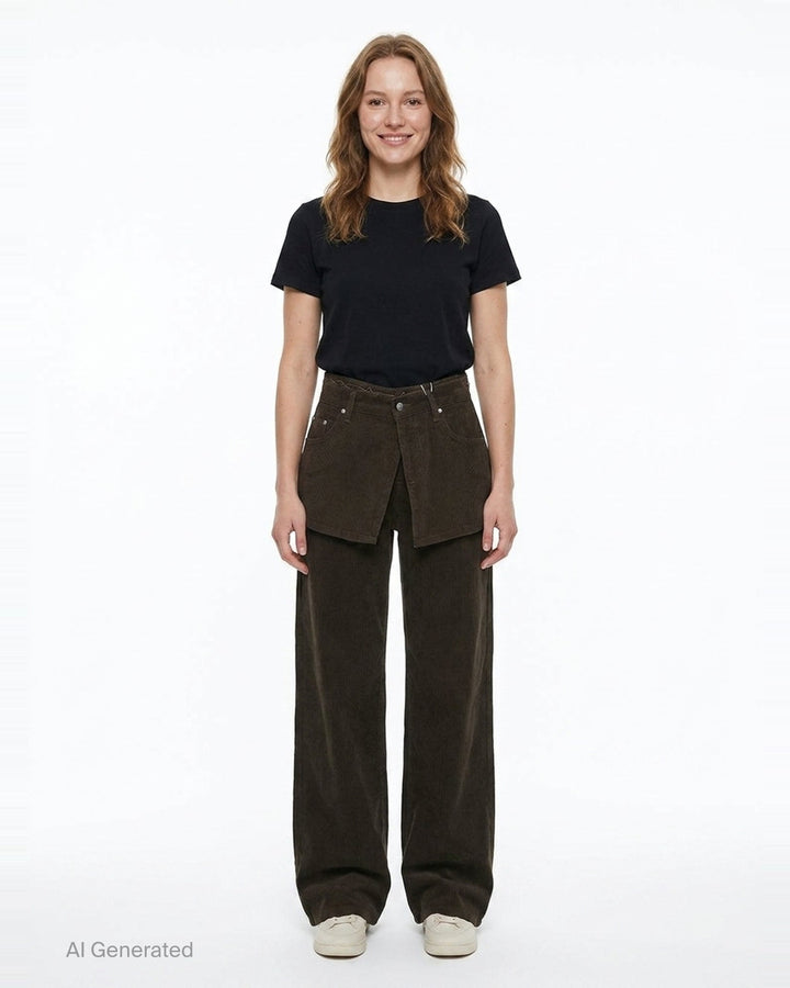 Layered Corduroy Pants | Fritur | Club21 - front