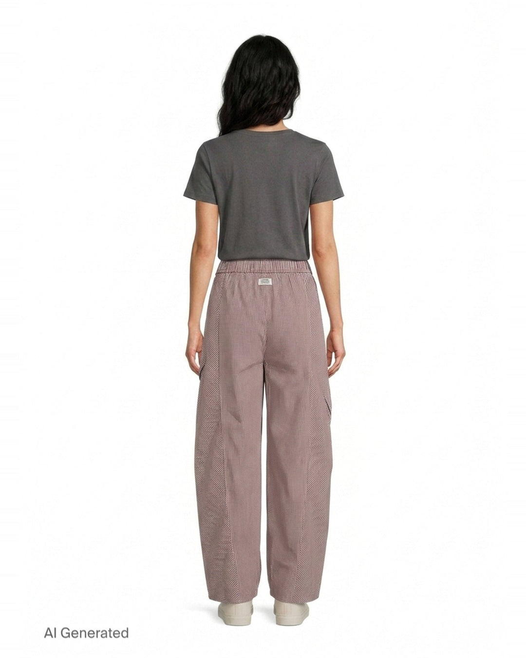 Check Cotton Cargo Pants | Ganni | Club21 - back