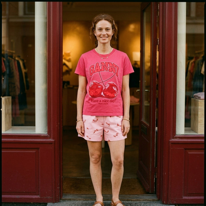 Cherry Baby Fit Tee | Ganni | Club21 - lifestyle