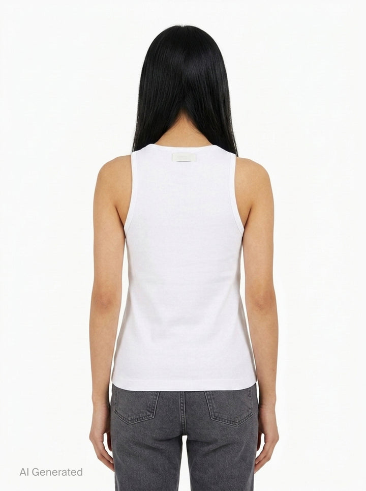Cherry Print Rib Tank | Ganni | Club21 - back