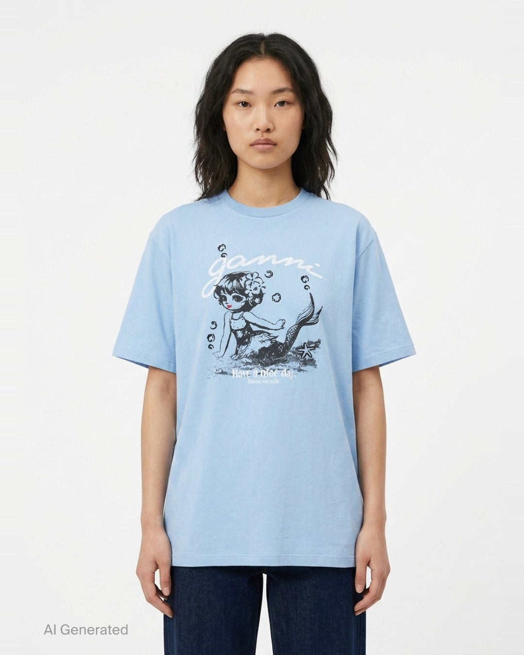 Future Jersey Washed Tee | Ganni | Club21 - front
