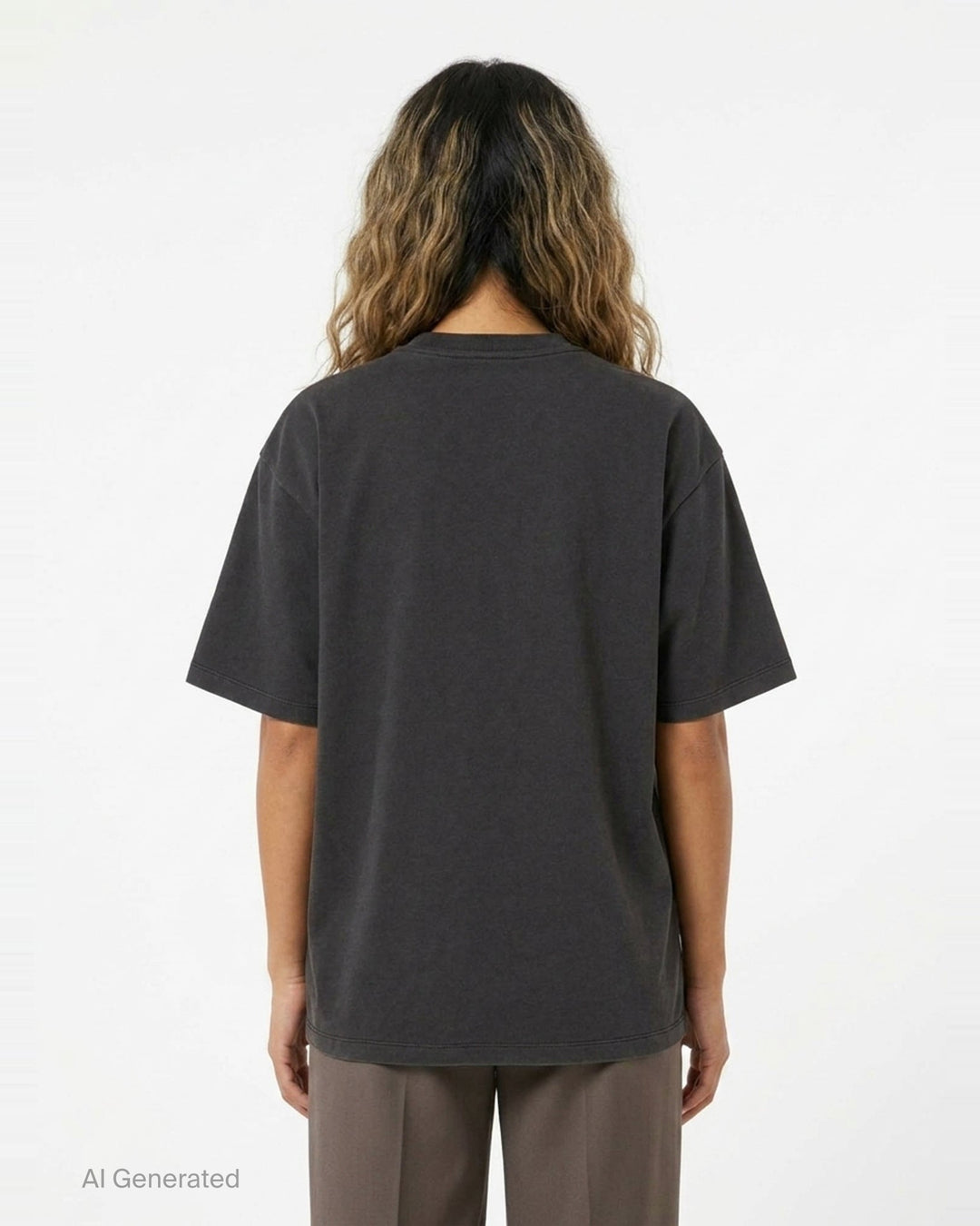 Ganni Heavy Cotton Forest Ted T-shirt in washed black, featuring a yellow drip-style Ganni logo above a teddy bear mascot graphic and 'Have a nice day! Please recycle' slogan print - back
