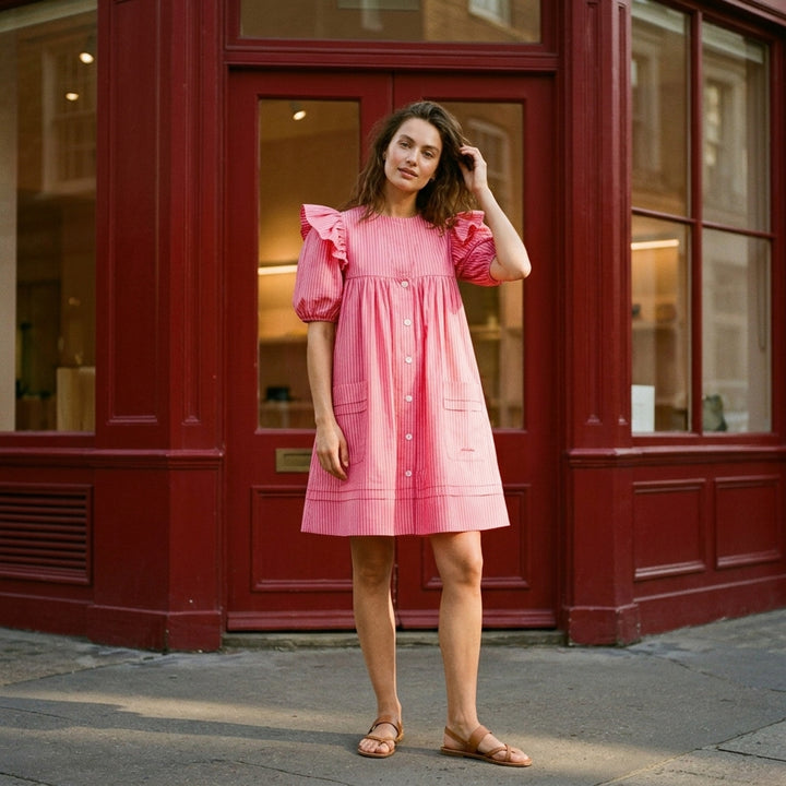 Oxford Stripe Angel Mini Dress | Ganni | Club21 - lifestyle