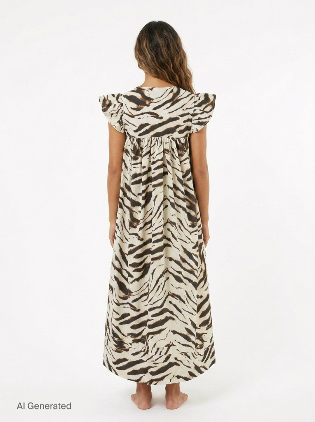 Printed Stretch Cotton Angel Dress | Ganni | Club21 - back