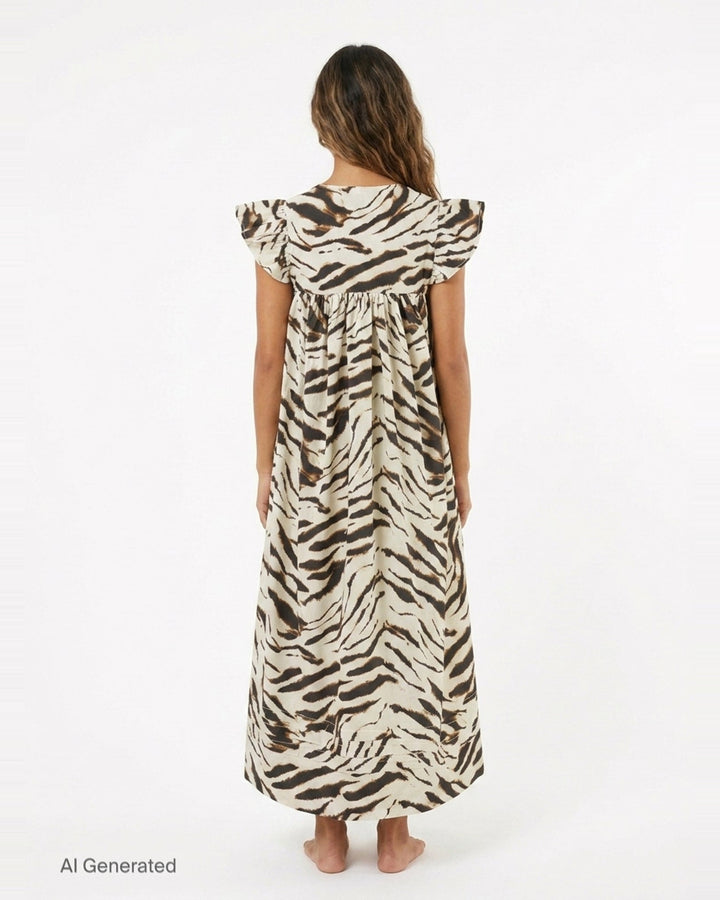 Printed Stretch Cotton Angel Dress | Ganni | Club21 - back