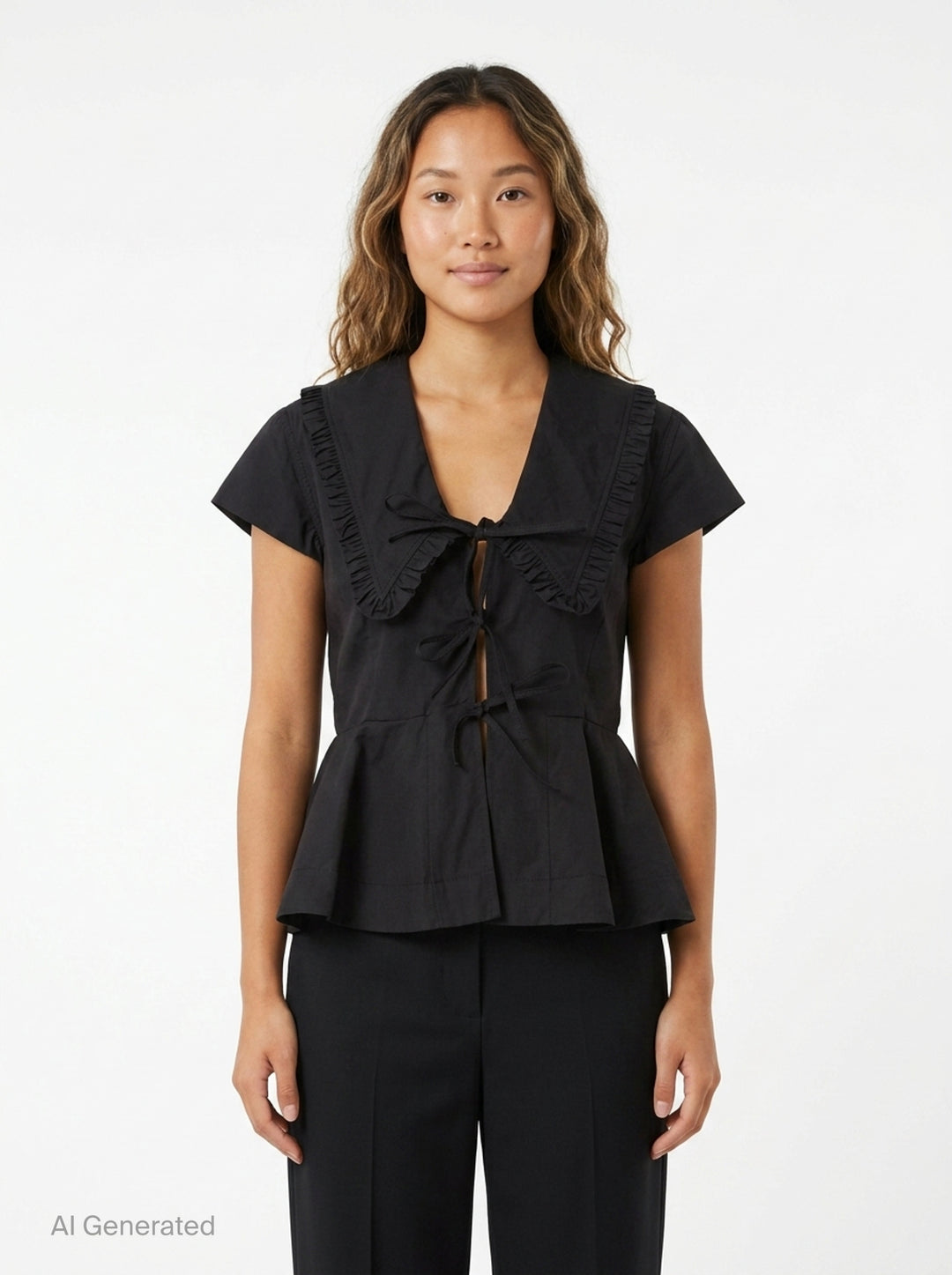 Regenerative Cotton Poplin Blouse | Ganni | Club21 - front