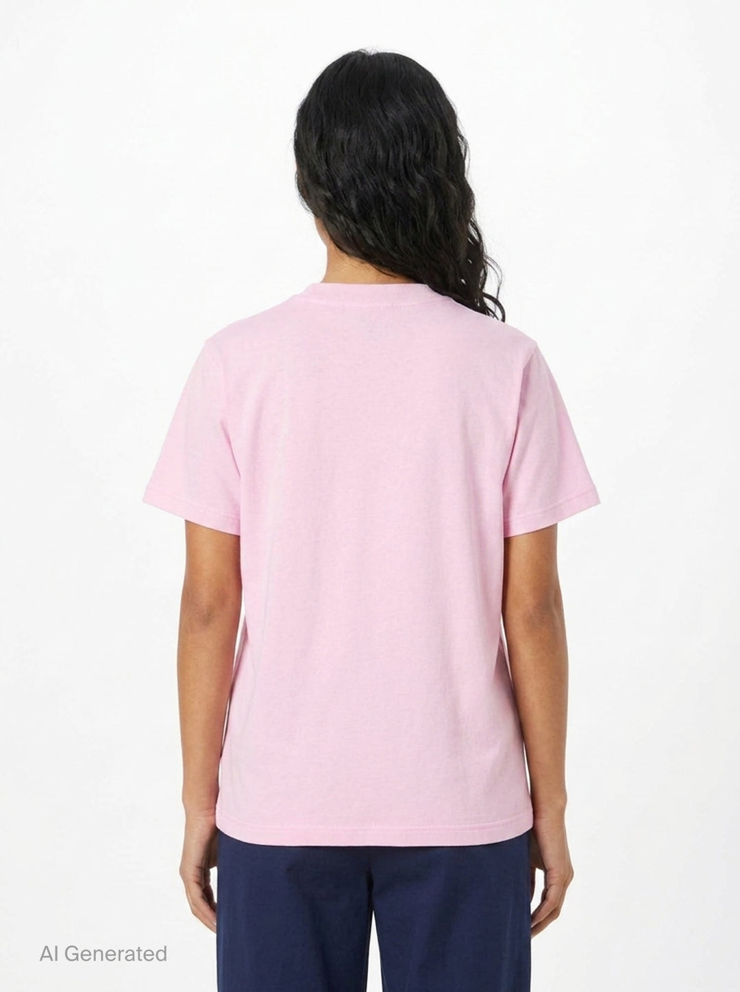 Ganni pink relaxed cotton t-shirt with gothic logo lettering and fluffy teddy bear woodland graphic print and 'Have a nice day! Please recycle' slogan - back