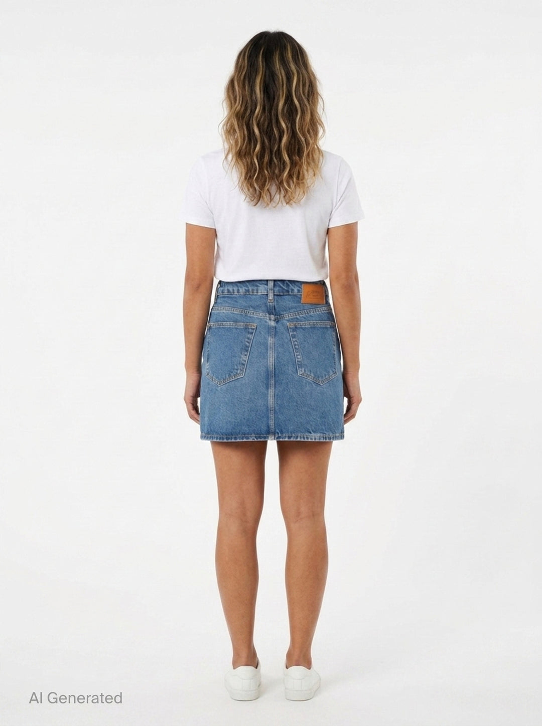Rigid Denim Lace Mini Skirt | Ganni | Club21 - back