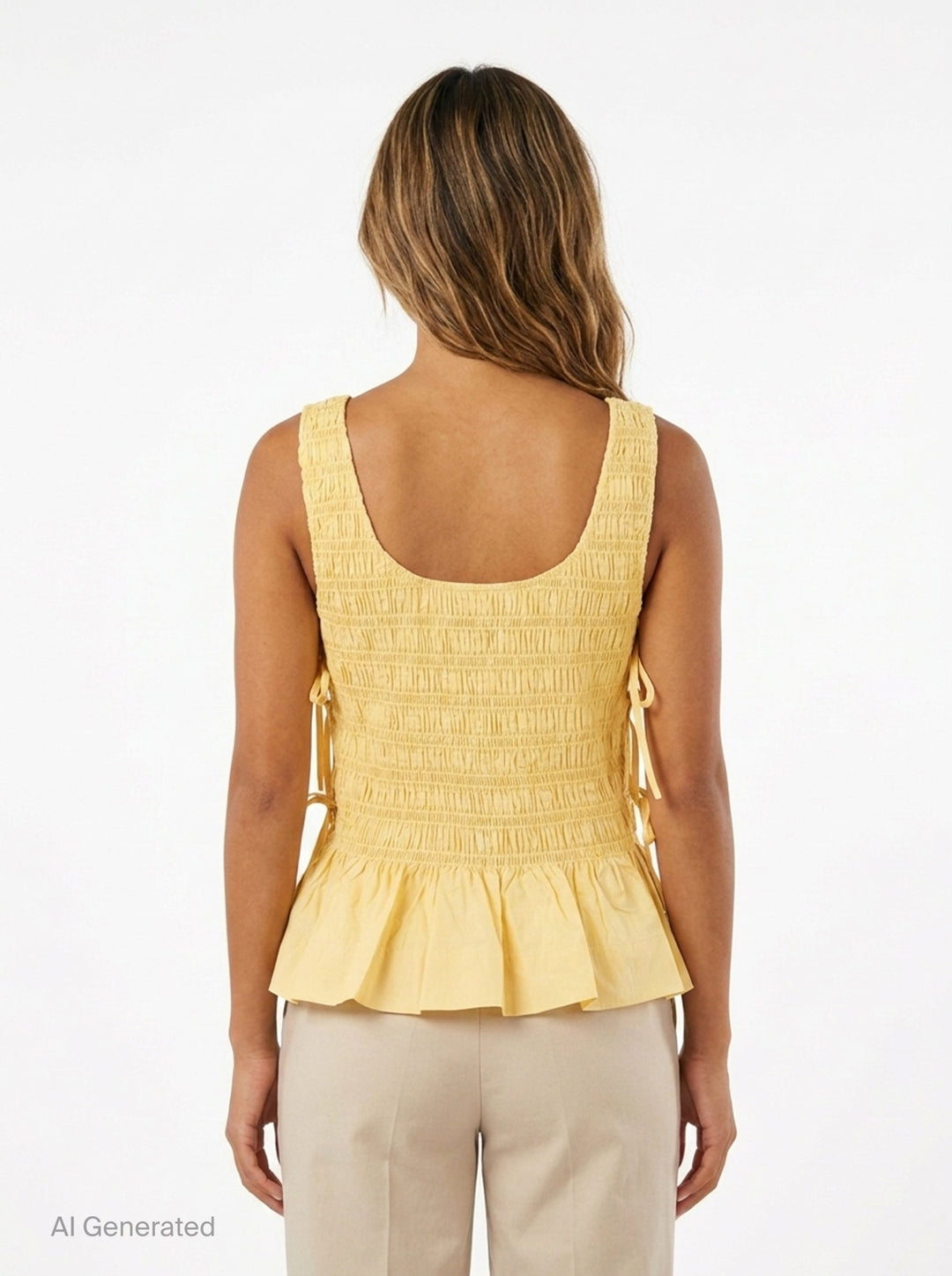 Smocked Peplum Blouse | Ganni | Club21 - back