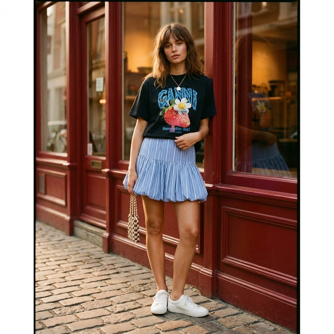 Strawberry Graphic Jersey Tee | Ganni | Club21 - lifestyle