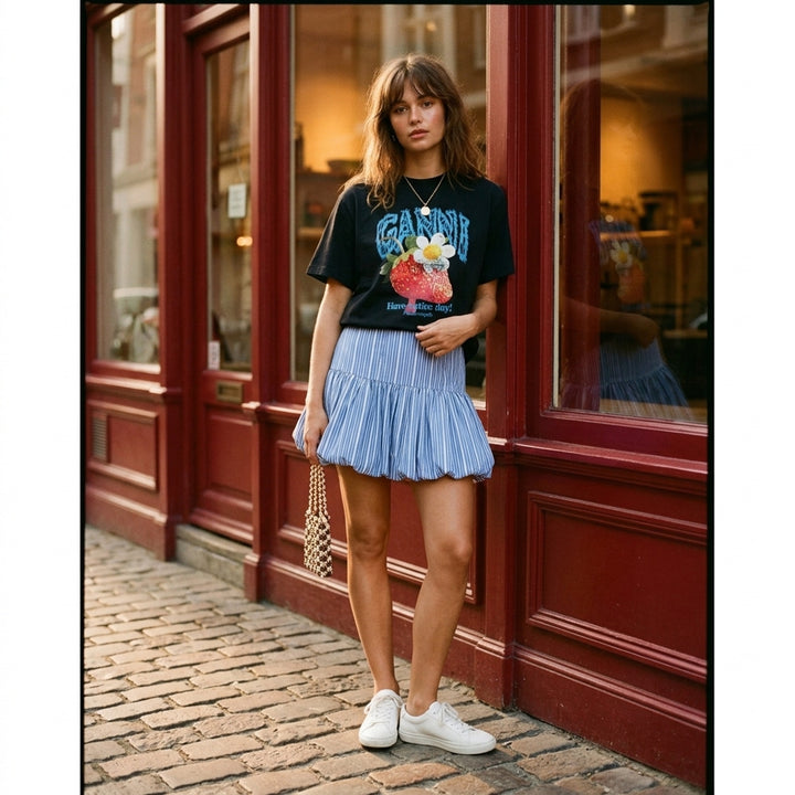 Strawberry Graphic Jersey Tee | Ganni | Club21 - lifestyle