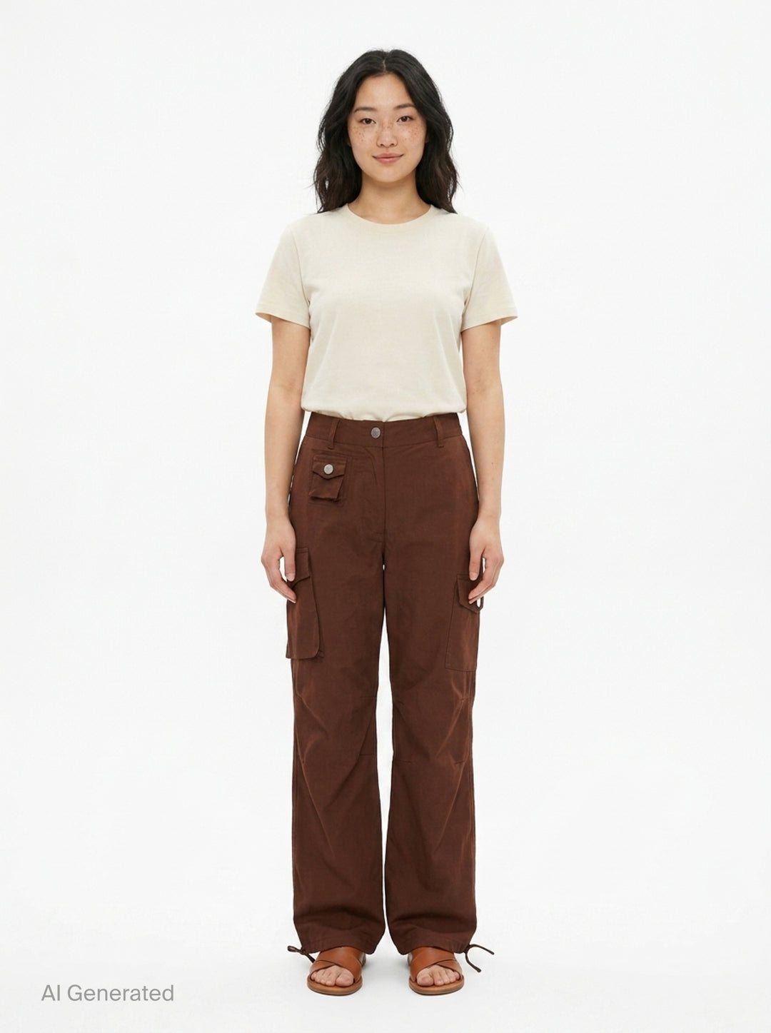 Stretch Cotton Cargo Pants | Ganni | Club21 - front