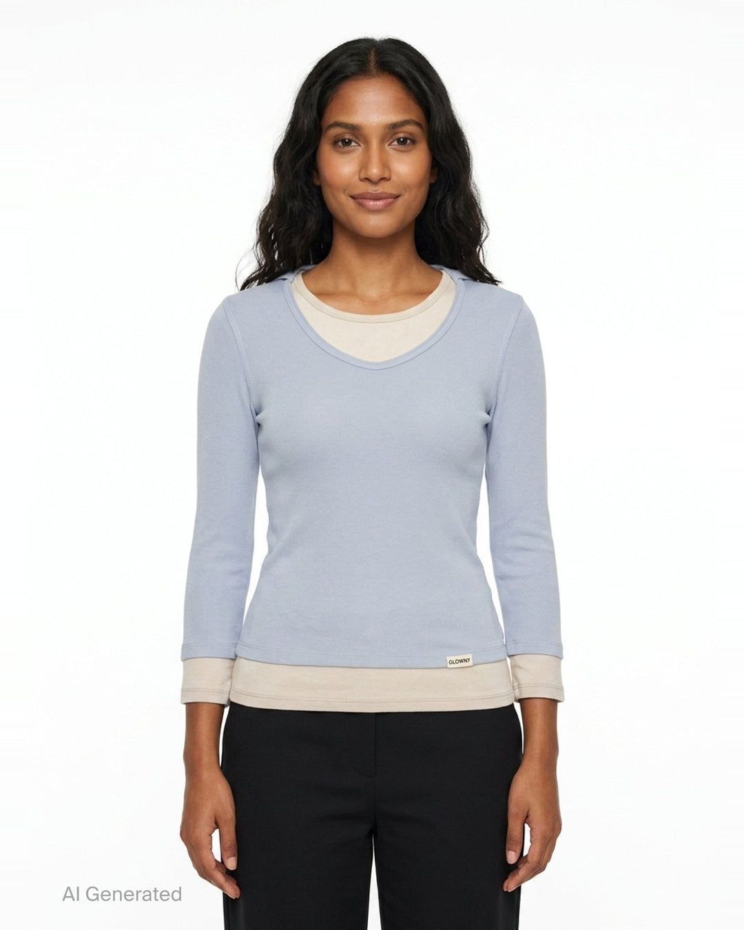 Layered Contrast Hoodie | Glowny | Club21 - front