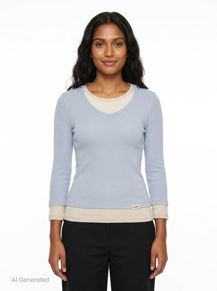 Layered Contrast Hoodie | Glowny | Club21 - front