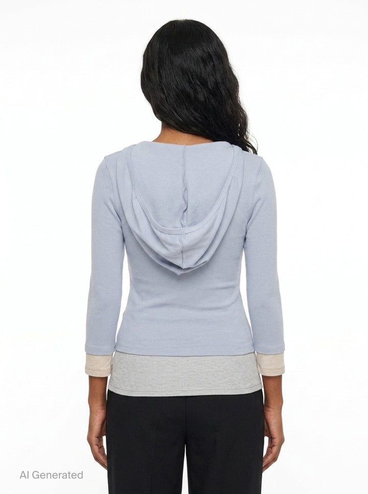 Layered Contrast Hoodie | Glowny | Club21 - back