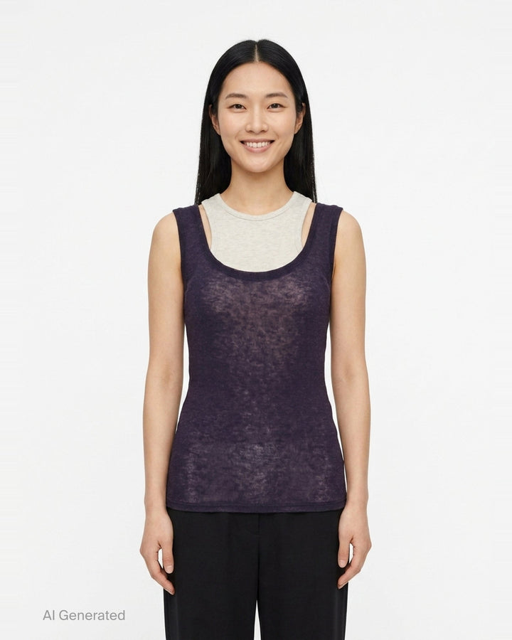 Soft Layered Scoop Top | Glowny | Club21 - front