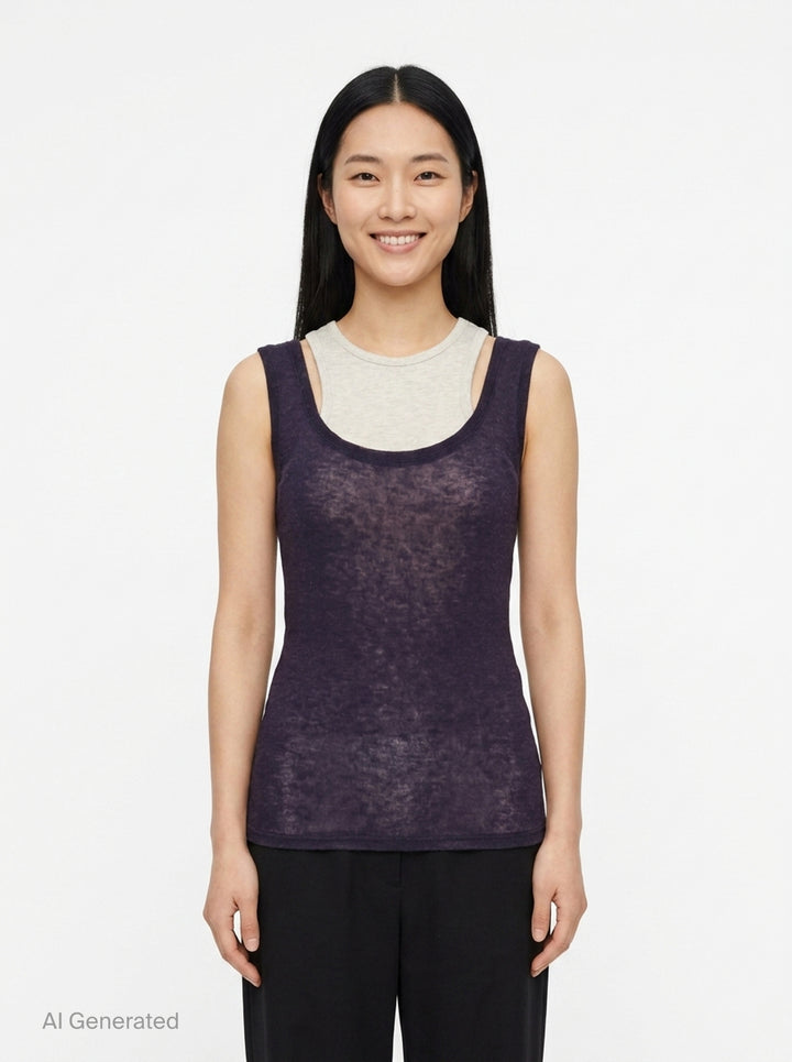 Soft Layered Scoop Top | Glowny | Club21 - front