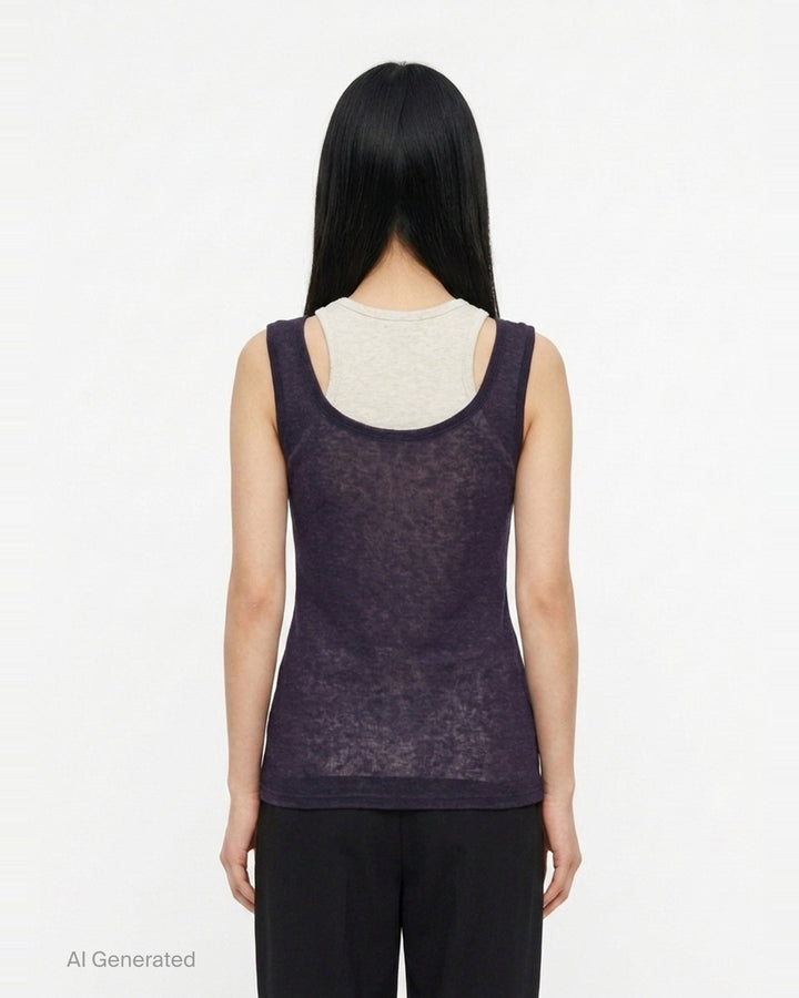 Soft Layered Scoop Top | Glowny | Club21 - back