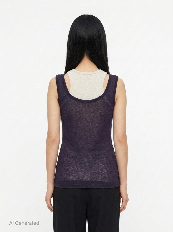 Soft Layered Scoop Top | Glowny | Club21 - back