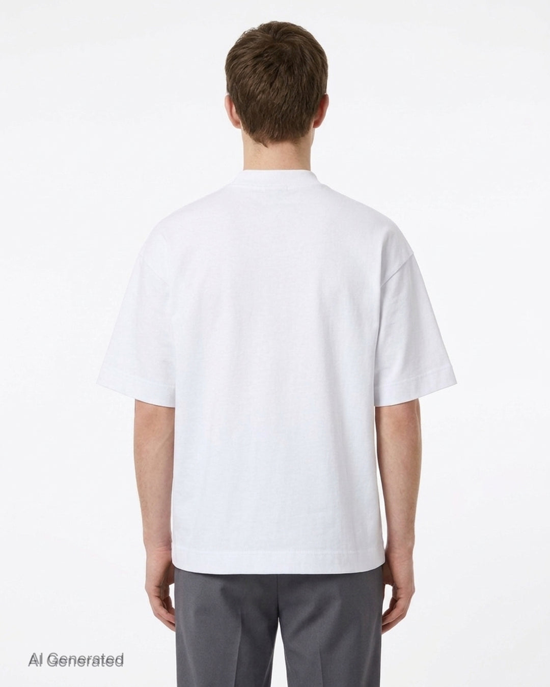House of Errors Homespun Heavyweight Tee in white with red embroidered script lettering and a small embroidered figure graphic - back