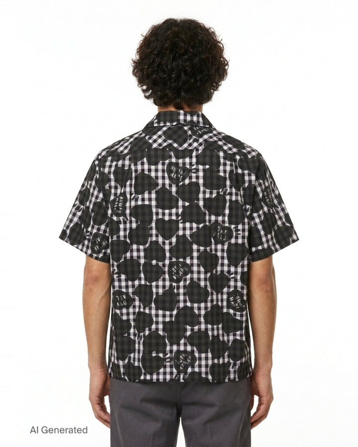 Heart Gingham Check Short Sleeve Shirt | Human Made | Club21 - back