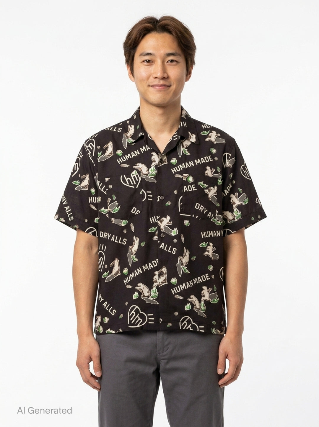 Otter Allover Printed Short Sleeve Shirt | Human Made | Club21 - front