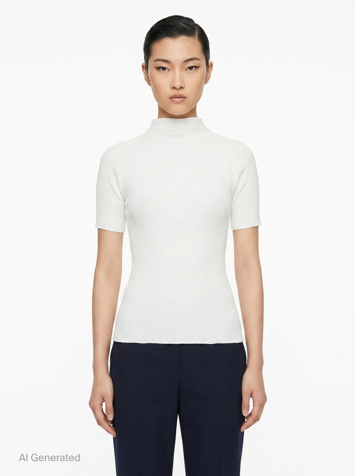 Chiffon Twist Short Sleeve Shirt | Issey Miyake | Club21 - front