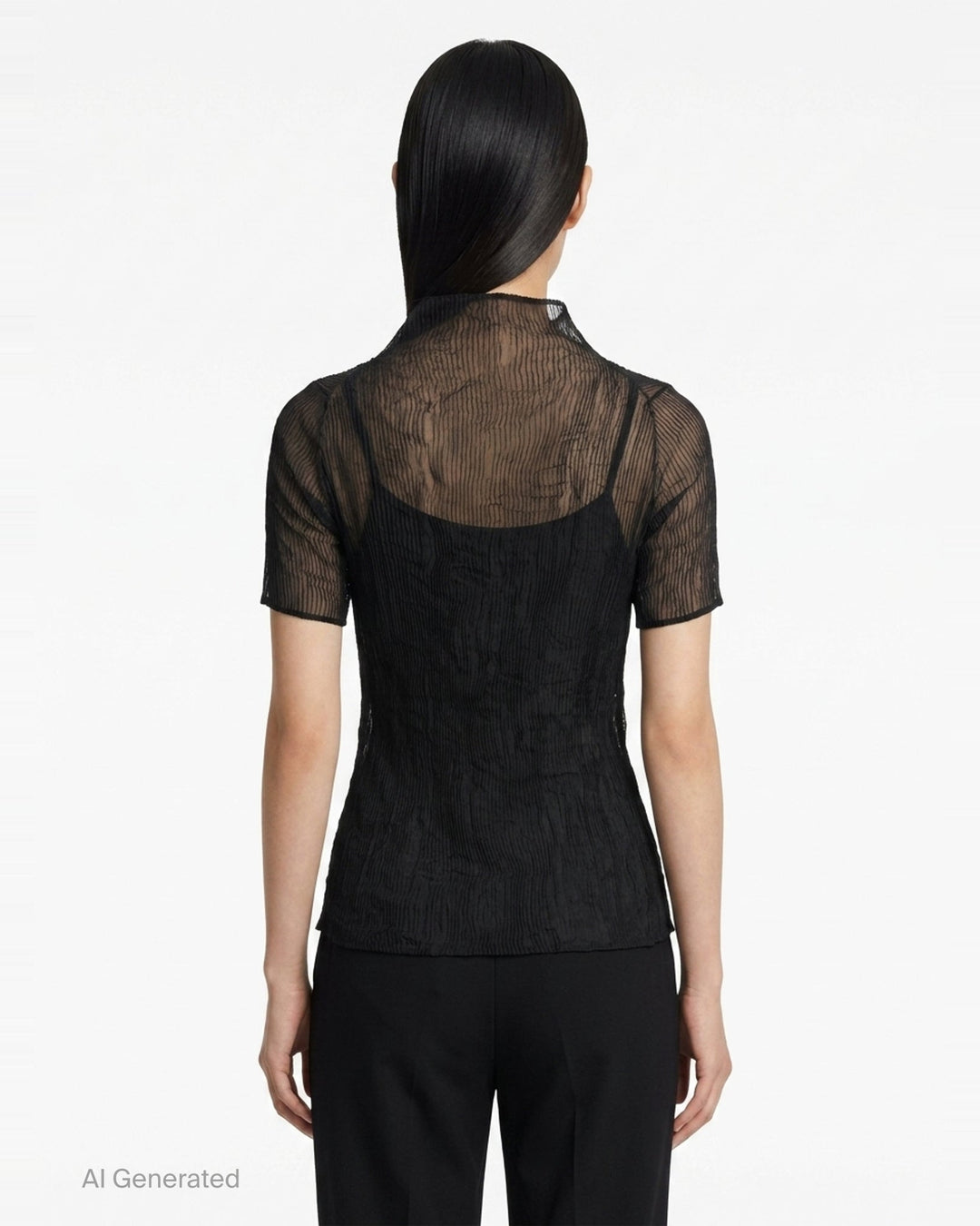 Chiffon Twist Short Sleeve Shirt | Issey Miyake | Club21 - back